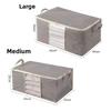 1pc Non-woven Fabric Storage Box Foldable Large Capacity Quilt Storage Bag Transparent Visible Clothing Bag Wardrobe Organizer