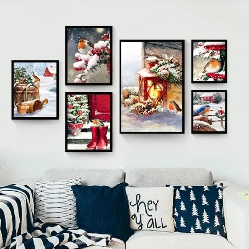 Christmas Wall Art Canvas Painting Poster Print Wall Pictures Kids Room Home Decoration NO FRAME