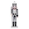 Classical Wood Silver Nutcrackers 36cm Christmas Puppet King Ornament Figure Toy Collectible Figurine Desktop Decors