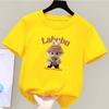 Cartoon Anime Labubu Printed T-shirt Women's Short-sleeved Loose Casual Top Couple Summer