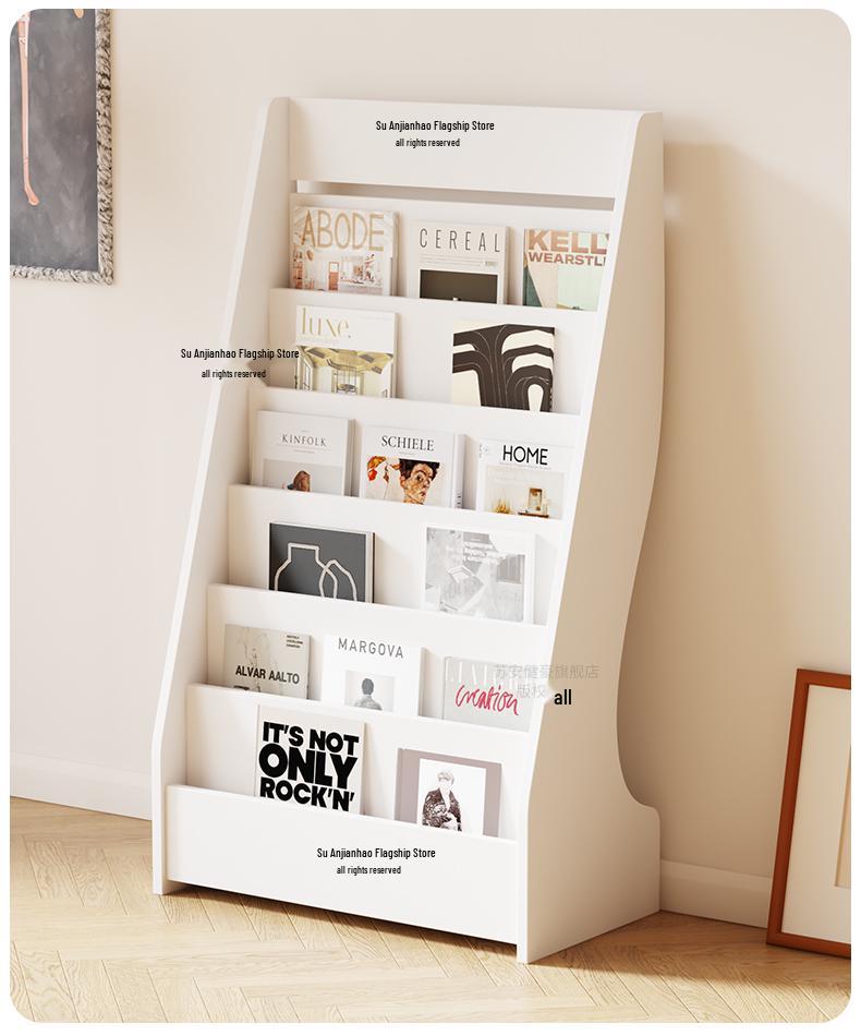 Floor-Standing Bookshelf & Magazine Display Rack
