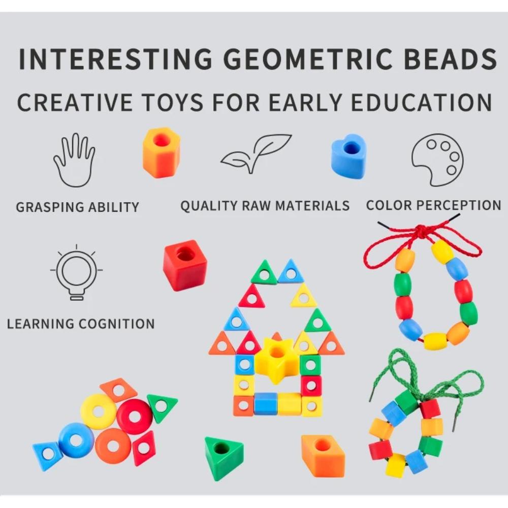 Beaded Diy Handmade Puzzle Wearing Beads Building Blocks EarlyEducation Geometry Shape Bracelet Toy