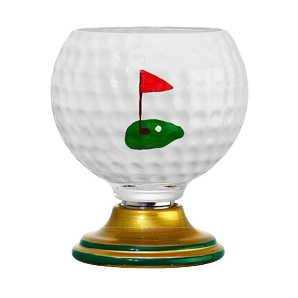Rotating Base Glass Beer Cup Hand Painted Cocktail Glass Mug Beer Tumbler Gift  Daily Drinking Golf Ball