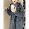 Women's High-End Grey Wool Coat - Petite Hepburn Style for Autumn/Winter