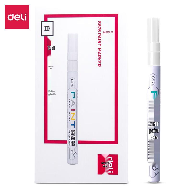 Deli White Fine Tip Paint Marker Pen белый