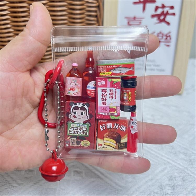 Tiny Food Themed Twist Egg Keychain Plastic Pendant Cute Backpack Charm Surprise Collectible Gift For Teens