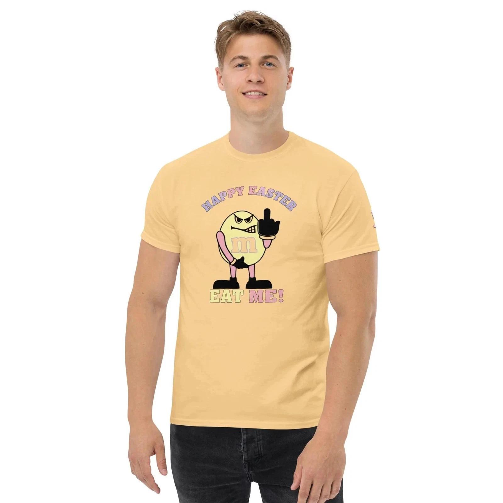 new Easter T shirt Eat Me Funny M&M Egg Design Happy Easter Graphic Tee Gift S