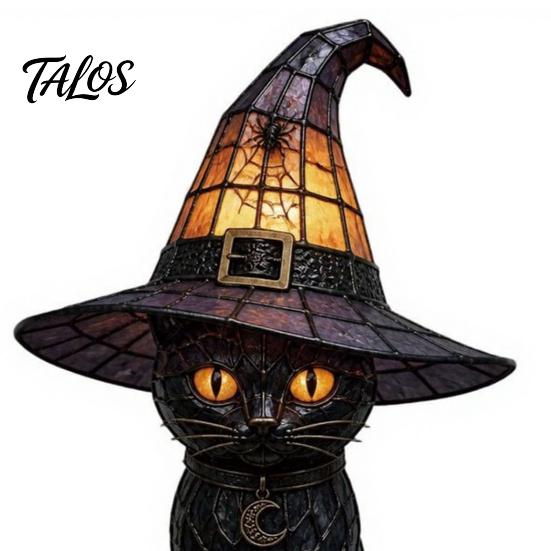 Gothic Bedroom Lamp Halloween Witch Cat Night Light, Resin Table with Warm Light Glow, Home Decor for Shelf, Spooky Gift Atmospheric