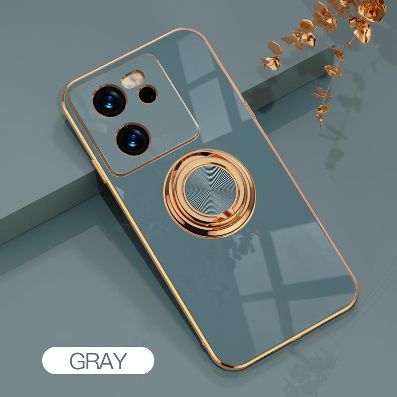 For Xiaomi 14T Plating Glossy Silicone Case For Xiaomi 14 T 13T 12T 11T 13 12 11 Lite 5G 12X 10T 10 12S 14T Pro Ring Stand Cover