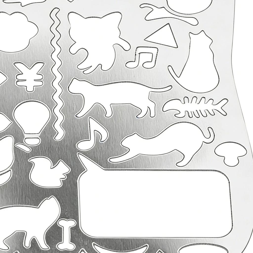 graffiti ruler Creative multifunctional hollowed out ruler metal hand ledger ruler drawing template ruler stainless steel ruler