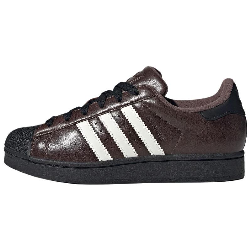 Adidas Originals Superstar 2 Leather Synthetic Leather Comfort Retro Skate Shoes Womens Earth Brown KI3569 42.5 коричневый