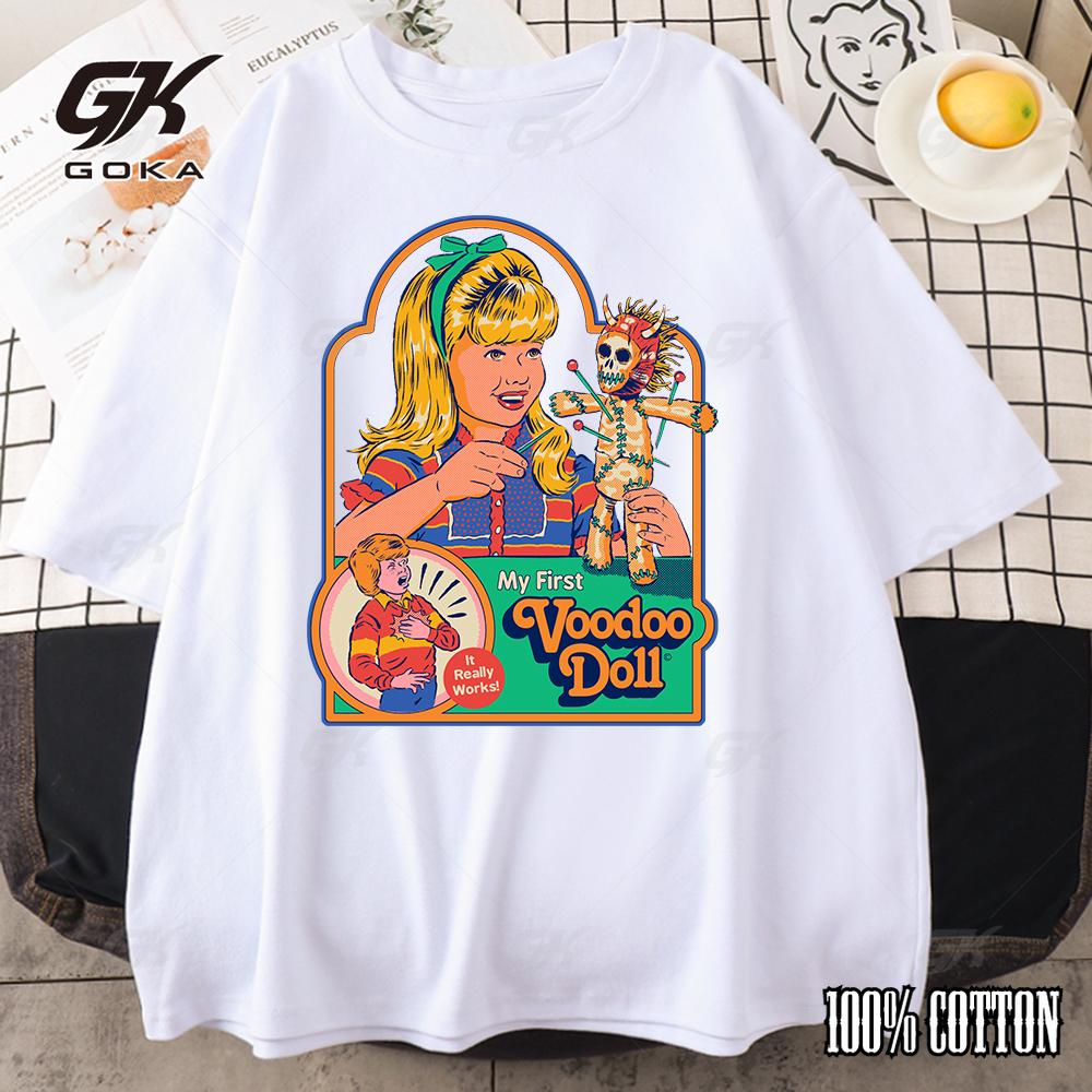 

Horror Comic Series My First Voodoo Dall Graphic TShirs Classical Oversized Tops Unisex Women s Casual Cotton 4XL Men clothing S