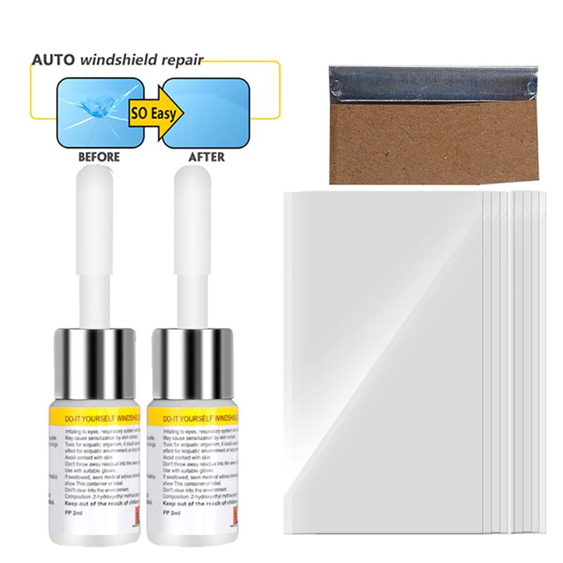 

2* Автомобильная жидкость для наноремонта стекол Инструмент для ремонта трещин и сколов на стекле автомобиля белый