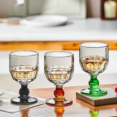 200ml Retro Crystal Glass Pearl Wine Glass Goblet Cocktail Whiskey Cup Home Cold Drink Juice Transparent Cup Holiday Gift