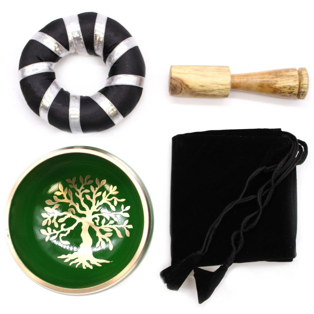 Singing Bowl Set Tree of Life Green 10.7cm