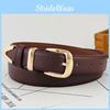Retro Roter Leder Bolo-Gürtel Für Damen Mit Goldener Metallschnalle Ideal Für Mode Und Büro