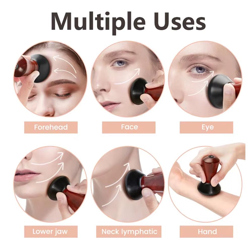 Electric Volcanic Hot Stone Massage Gua Sha Natural Bian Stone Back Neck Face Massager Spa Care Lifting Skin Remove Wrinkles