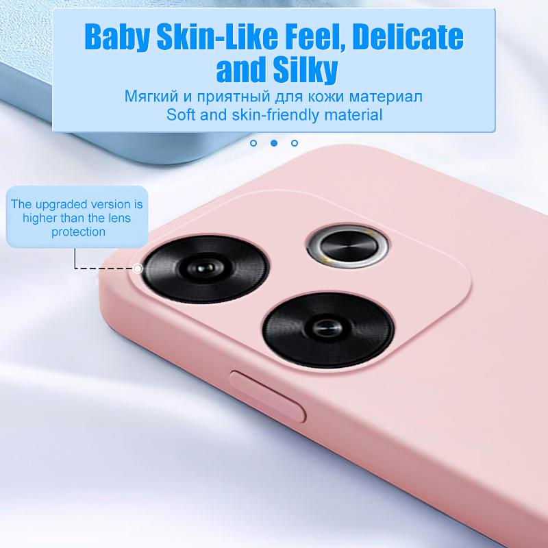 For Redmi Turbo 3 Turbo3 5G Case Luxury Square Liquid Silicone Phone Case For Xiaomi Redmi Turbo 3 Turbo3 Shockproof Soft Back Cover
