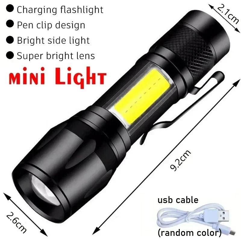 Super Bright LED Flashlight Rechargeable Tactical Zoomable Torch,Waterproof Search Light for Camping Emergency Hunting Cycling