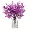 8 Bunches of Artificial Stars Silk Flower Home Office Wedding Spring Indoor Desktop Floral Ornaments Purple