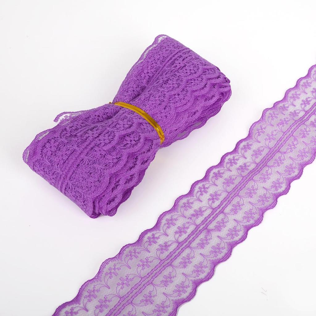 4,5 CM Nastro di Pizzo Bordino di Pizzo Tessuto Fai da Te Pizzo Ricamato Accessori da Cucito Decorazione