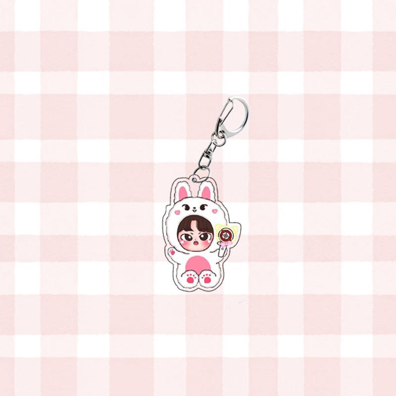 1 Stück Stray Kids SKZOO Schlüsselanhänger Tierkostüm mit Lichtstab Schlüsselring Tasche Anhänger Bang Chan Lee Know Changbin Hyunjin Han Felix Seungmin I.N STAY Geschenk