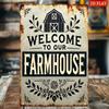 Vintage  Iron Welcome Sign Welcome To Our Farmhouse  Rustic Rectangular Wall Decor  Perfect for Farmhouse Kitchen Count