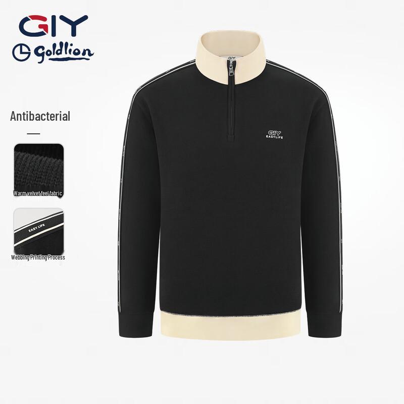 JINLILAI GY Unisex Cotton Colorblock Polo Long-Sleeve T-Shirt XL