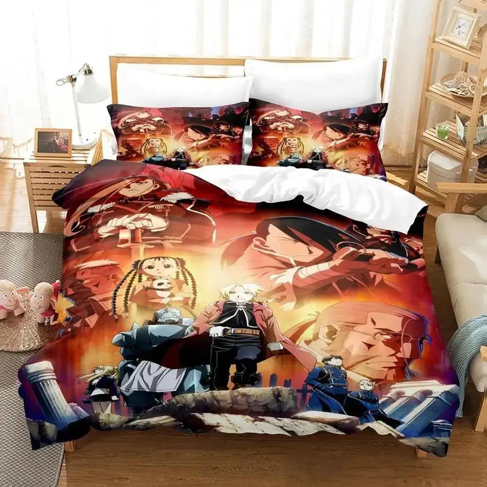 Fullmetal Alchemist Bedding Set Single Twin Full Queen King Size Bed Set Aldult Kid Bedroom Duvet Cover Sets 3D Print Anime Bed