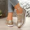 Fashion Fashion Gold Silver Platform Sneakers Women Spring Autumn Lace Up Plus Size Casual Sneakers Woman Comfort Non Slip Sport Shoes