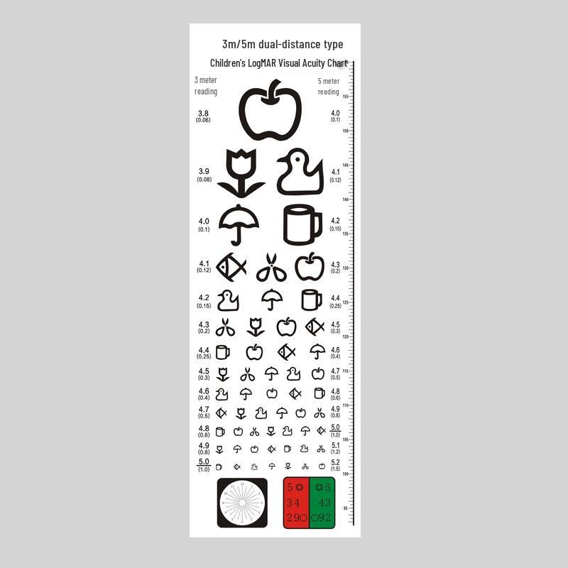 Standard LogMAR Visual Acuity Chart for Children and Adults - English Letters