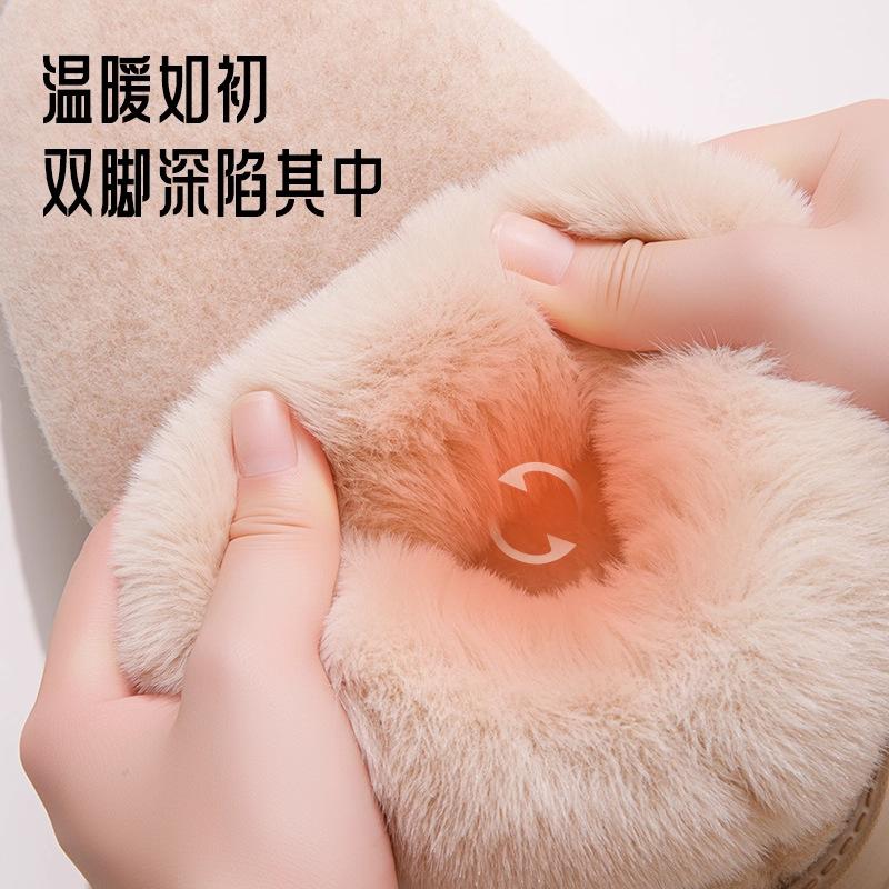 High-top Cotton Shoes, Autumn and Winter Outer Wear 2025 New Plush Thick-soled Warm Plush Bag and Cotton Slippers