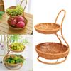Stackable Plastic Wicker Basket Breathable Design Decorative Fruit Tray For Freshness Produces Storage Indoor Outdoor Use