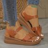 Fashion Women's Sandals Buckle Design Wedge Platform Sandals Woman Ankle Strap Thick Bottom Sandles Women Summer Non Slip Rome Sandalias