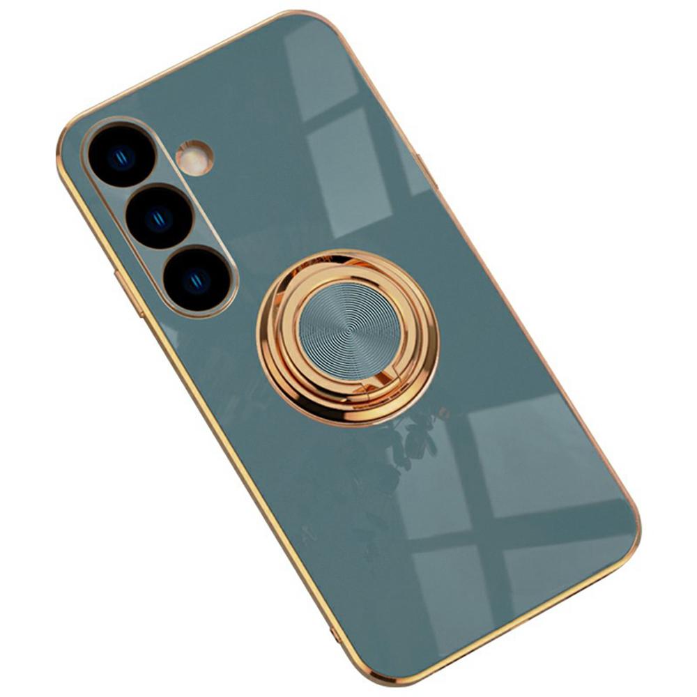 For Samsung Galaxy S24 FE Case Precise Cutouts 6D Electroplating TPU Phone Cover with Ring Holder