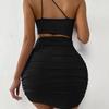 European and American Summer Women's Single Shoulder Backless Sexy Jacket, Solid Color Buttocks Wrapped Dress