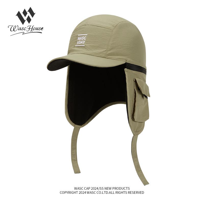 

Lei Feng Hat with Detachable Neck Guard: Warm, Waterproof, Windproof, Plus Velvet, Thickened Baseball Cap for Autumn/Winter Skiing Adjustable хаки