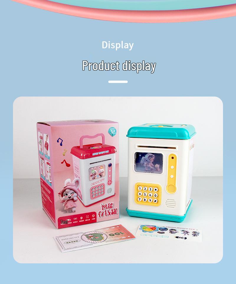 Large Capacity Cartoon Piggy Bank with Auto Deposit/Withdrawal & Password Lock – Safe Gift for Kids