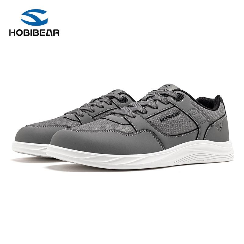 HOBIBEAR Unisex Wide Toe Shoes Minimalist Barefoot Canvas Sneakers Lace-up Walking Shoes for Men &Women