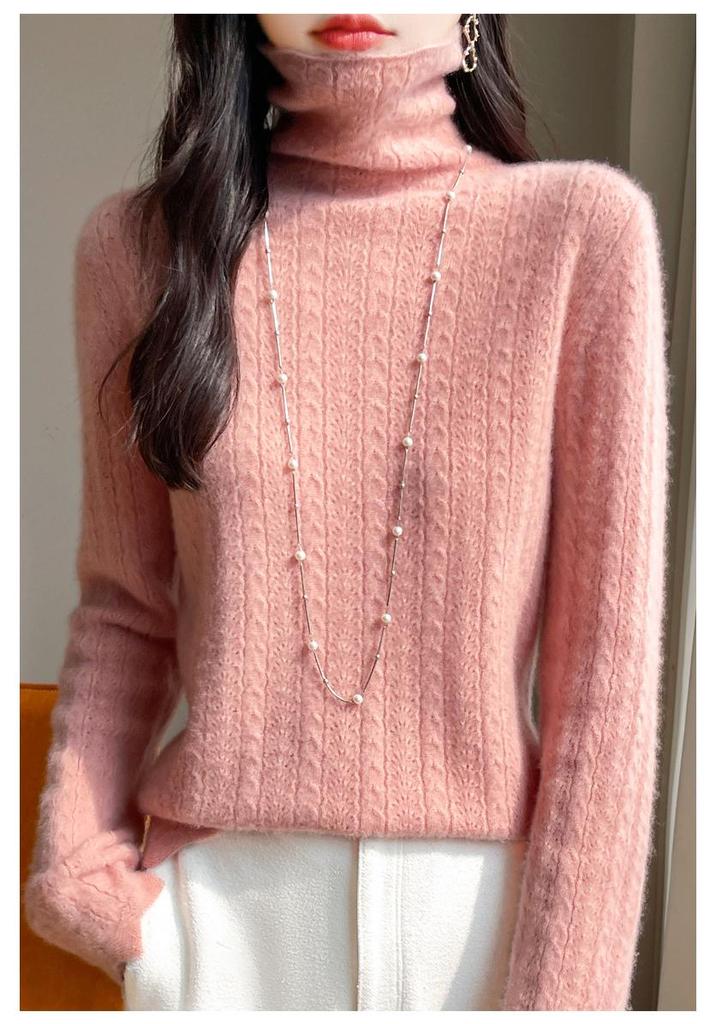High-Neck Merino Wool Sweater: Autumn/Winter Fashion