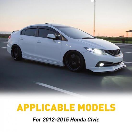 8x For Honda Civic Sedan 2012-2015 Gloss Black Pillar Post Door Trim Accessories