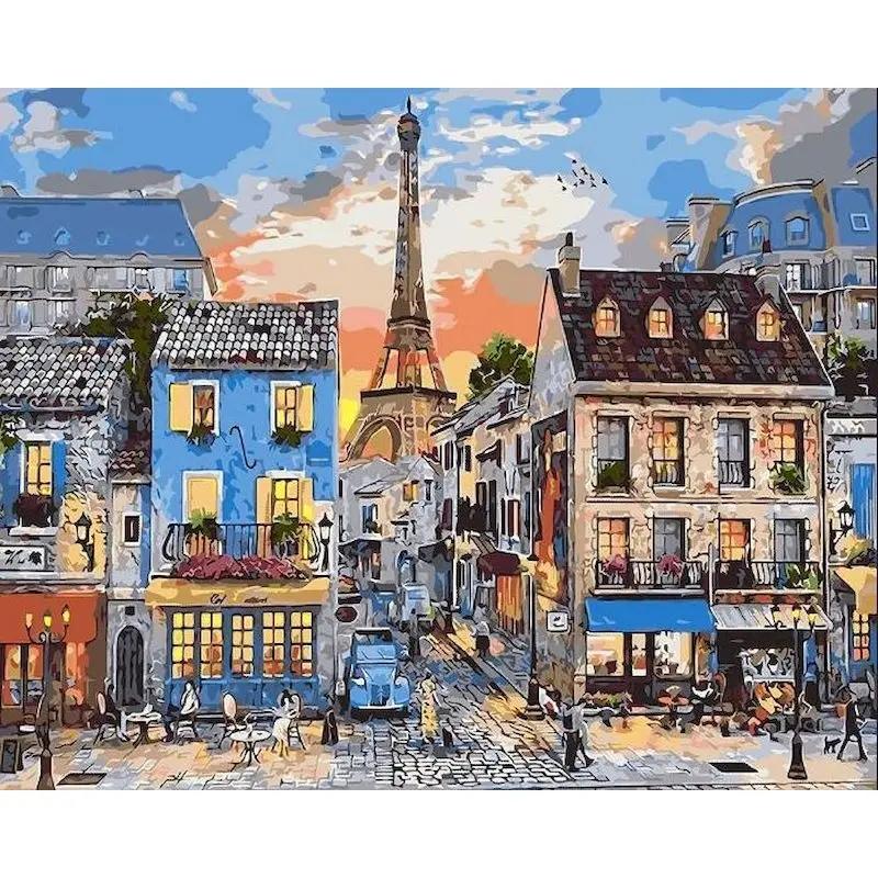 RUOPOTY Modern Painting By Numbers Acrylic Paints Decorative Paintings Towns Picture Paint For Adults Wall Decor Unique Gift