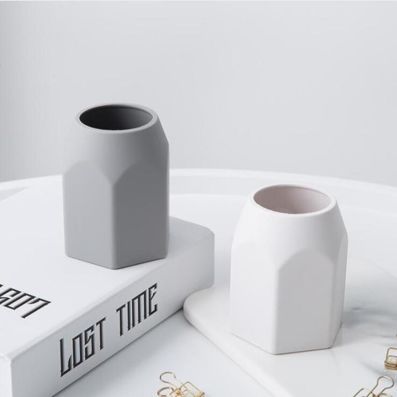 Suport stilou din silicon Carcasă de depozitare pentru școală de birou Cutie de stilouri din plastic Organizator de creion de birou Organizator de birou alb gri