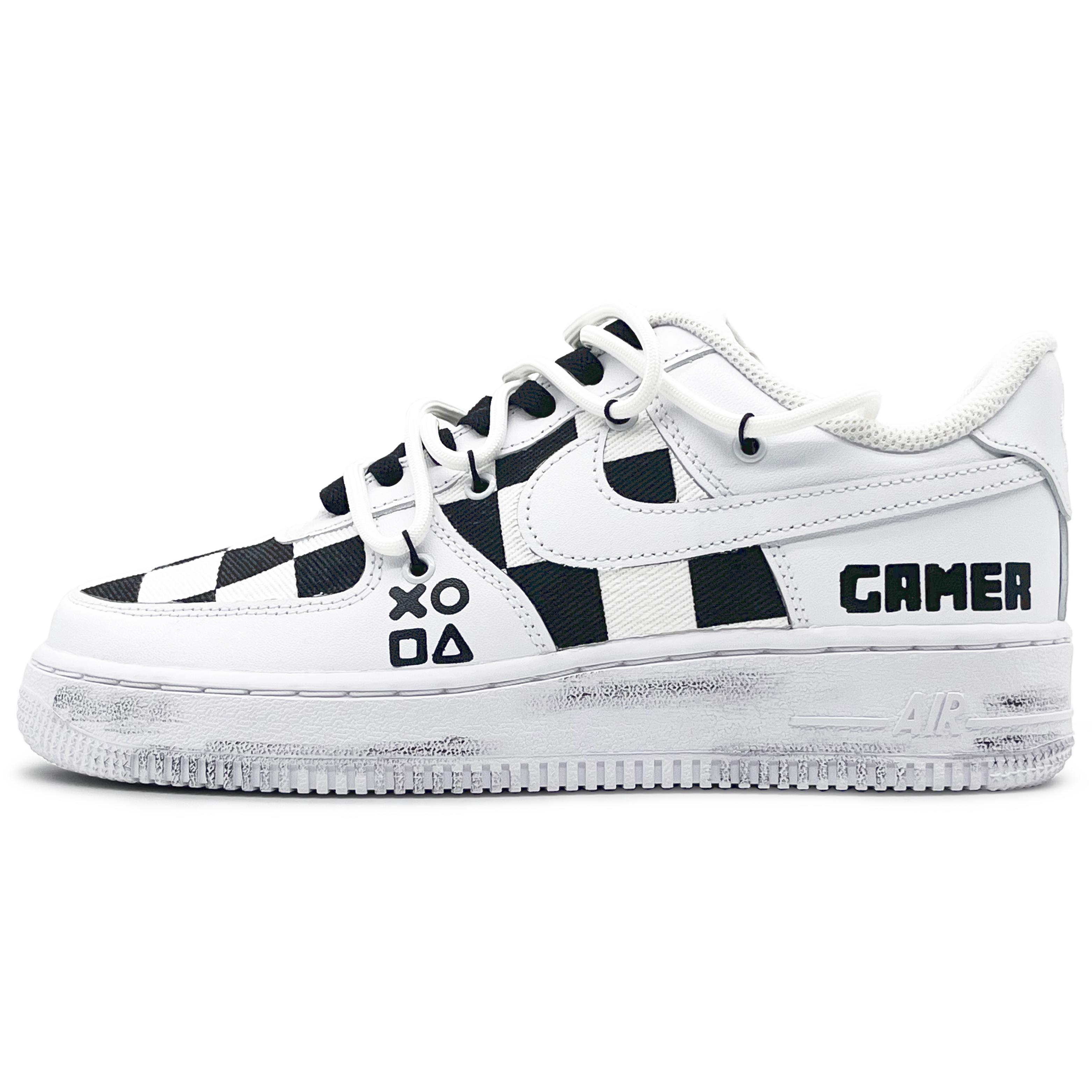 

Nike Air Force 1 Low top Skateboard Shoes Men s Black White CW2288-111(Team131-) 42.5