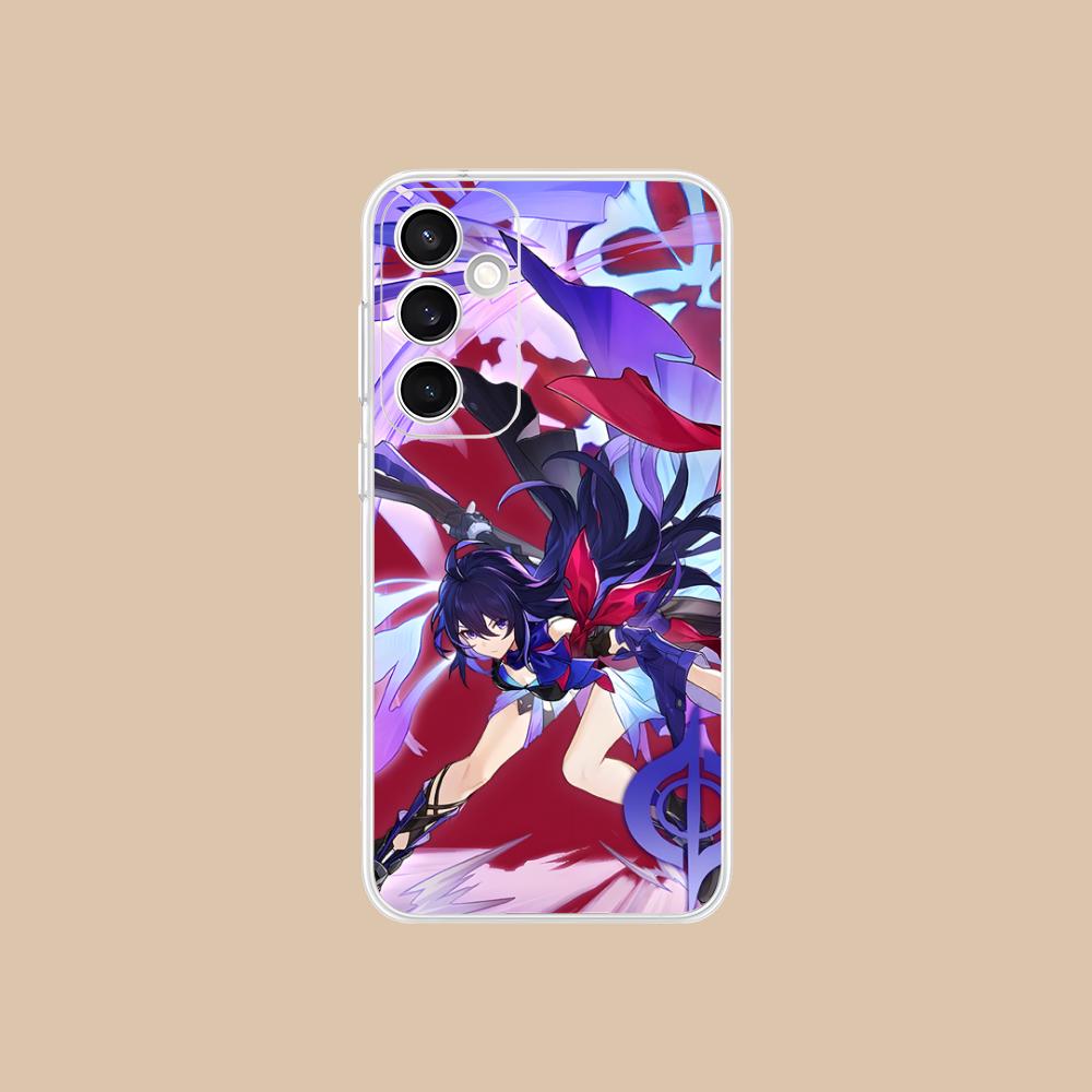HSR Seele Clear Mobile Phone Case for Samsung Galaxy S25 S24 S23 S22 S21Plus FE Ultra Colorful Cover