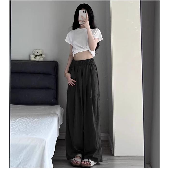 New Summer Large-size Yamamoto Pants High Waist Droop Japanese Casual and Versatile Lazy Style Women Wear Straight Wide-leg Pants