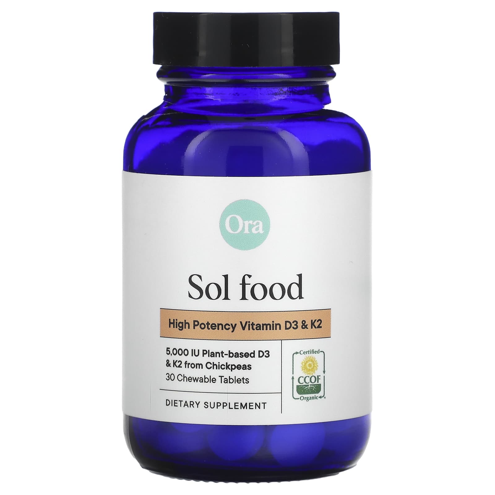 

Sol Food, High Potency Vitamin D3 & K2, Chewable 30 Tablets