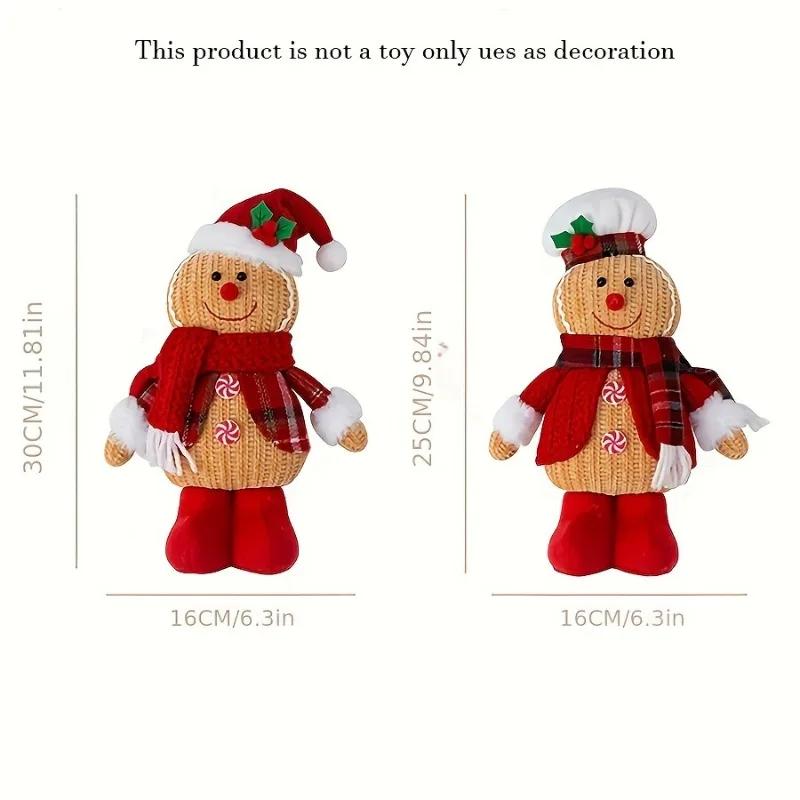 Merry Christmas Knitted Gingerbread Man Plush Doll Creative Christmas Decoration for Scene Setting Hotel and Mall Decor