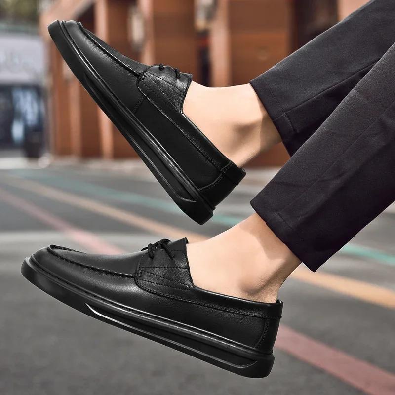 Italian Mens Casual Shoes Luxury Wedding Genuine Leather Formal Dress Boat Shoes for Men Man Tassels Loafers Male Shoes