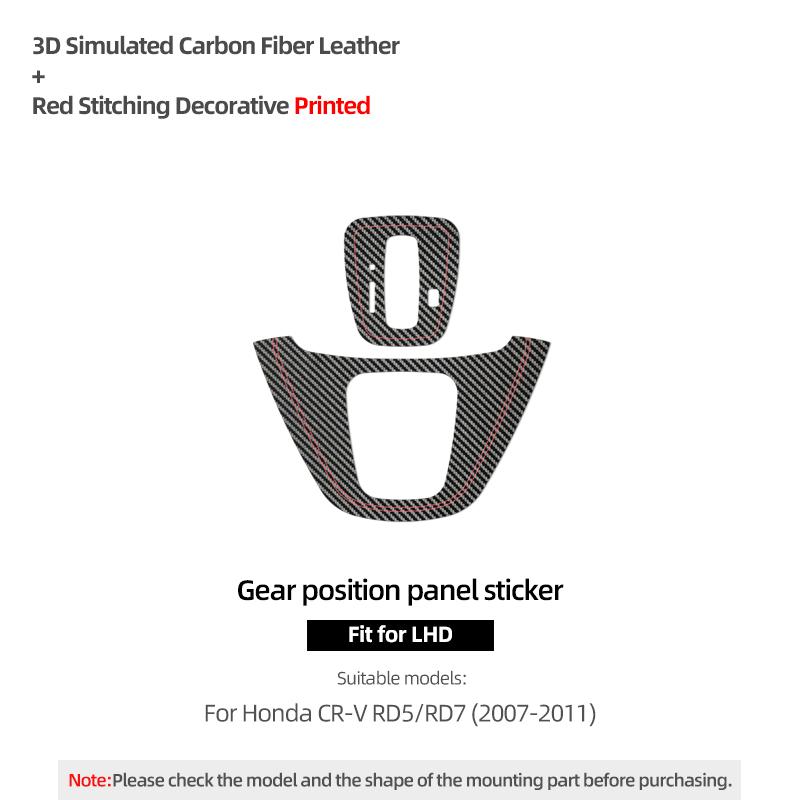 Betterhumz For Honda CRV RD5 RD7 2007-2011 Made of Alcantara Center Console Gear Shifter Trim Stickers Car Interior Accessories